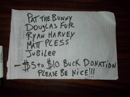 Pat The Bunny, Douglas Fur, Ryan Harvey, Matt Pless, Jubilee Show Review